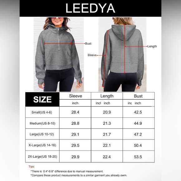 Women Half Zip Hoodie Long Sleeve Sweatshirt Fleece Lined Pullover - Black Large - Picture 4 of 7